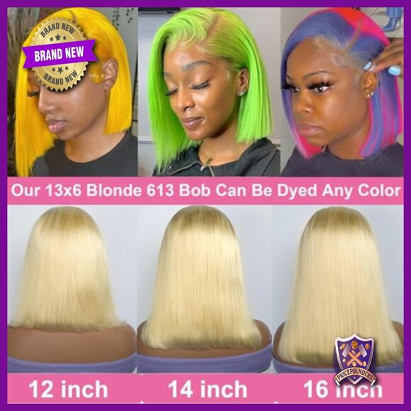 13x6 Lace Front Bob Wig Human Hair 180 Density Glueless Pre Plucked main image 6